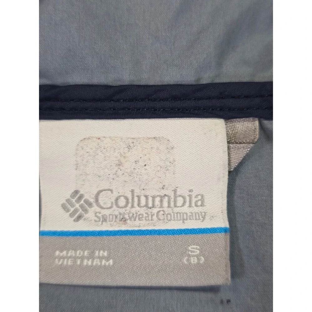 Columbia Kids Blue Colorblock Hooded Windbreaker Jacket Full Zip Size S 8